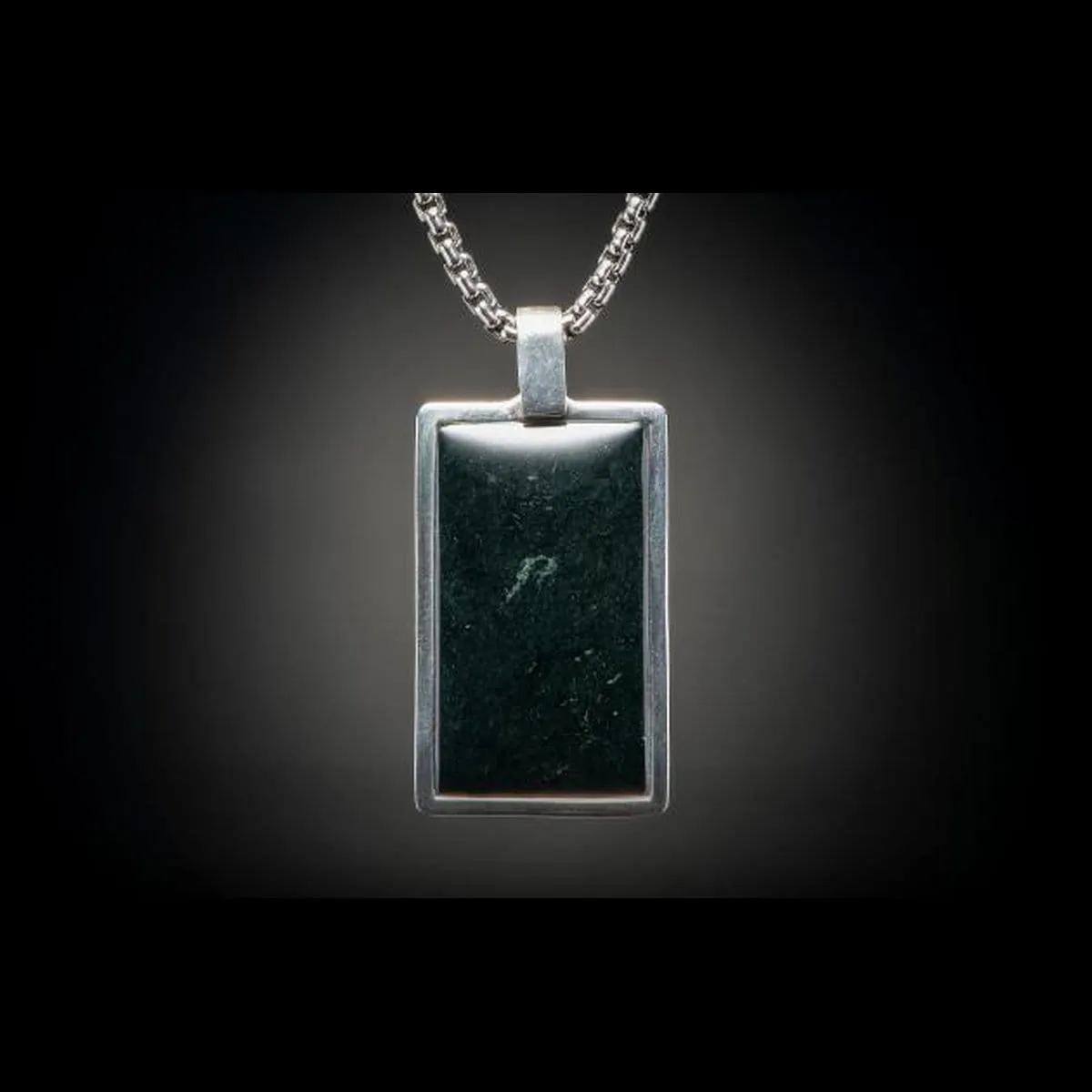 Men's Black Jade Pinnacle Necklace - P43 BLK J
