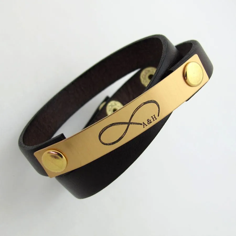 Mens Infinity Bracelet - Custom Name Cuff