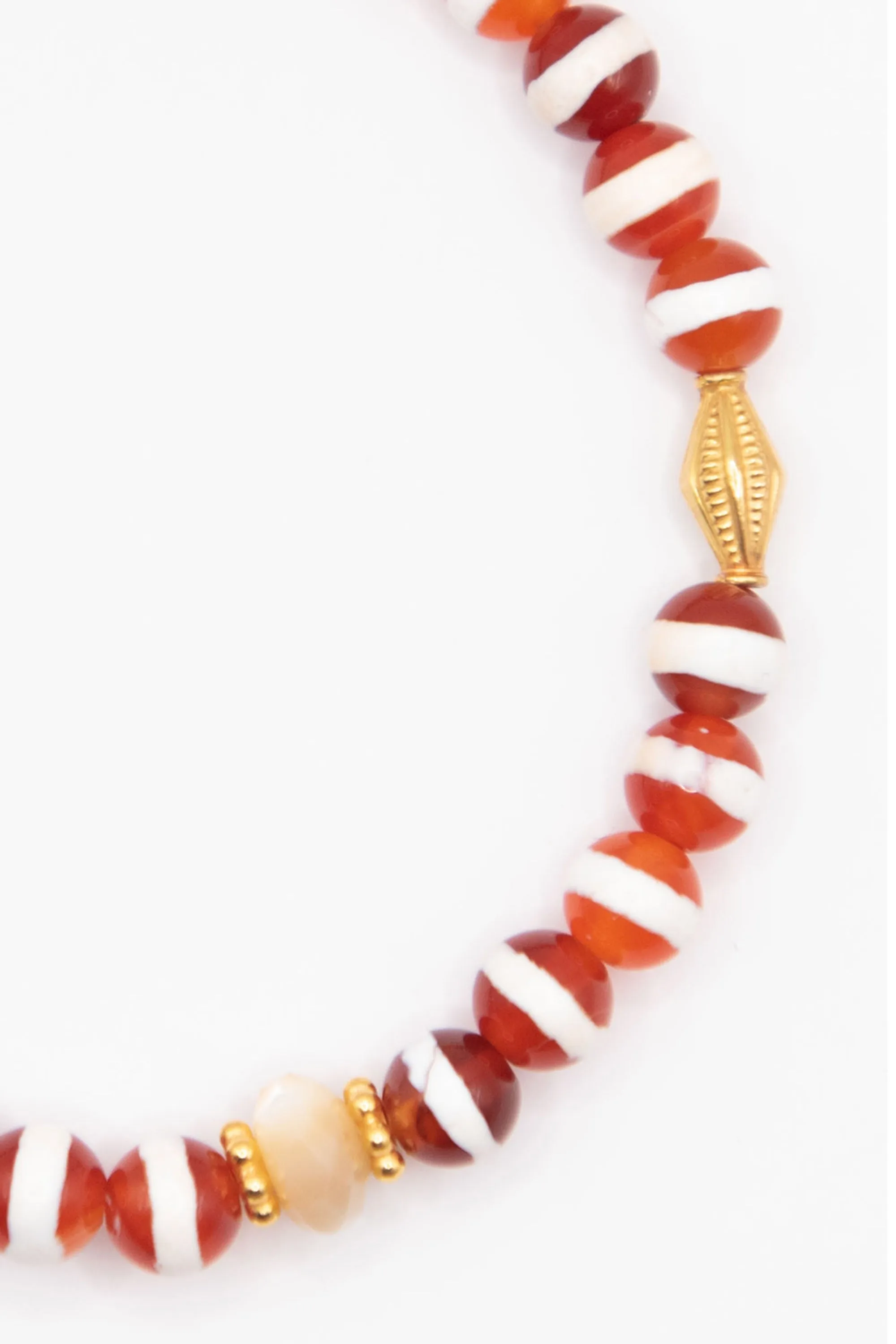 Mens Stripe Bracelet, Brown Agate