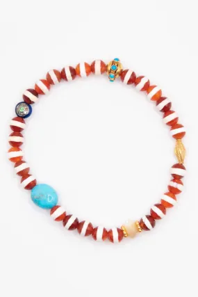 Mens Stripe Bracelet, Brown Agate