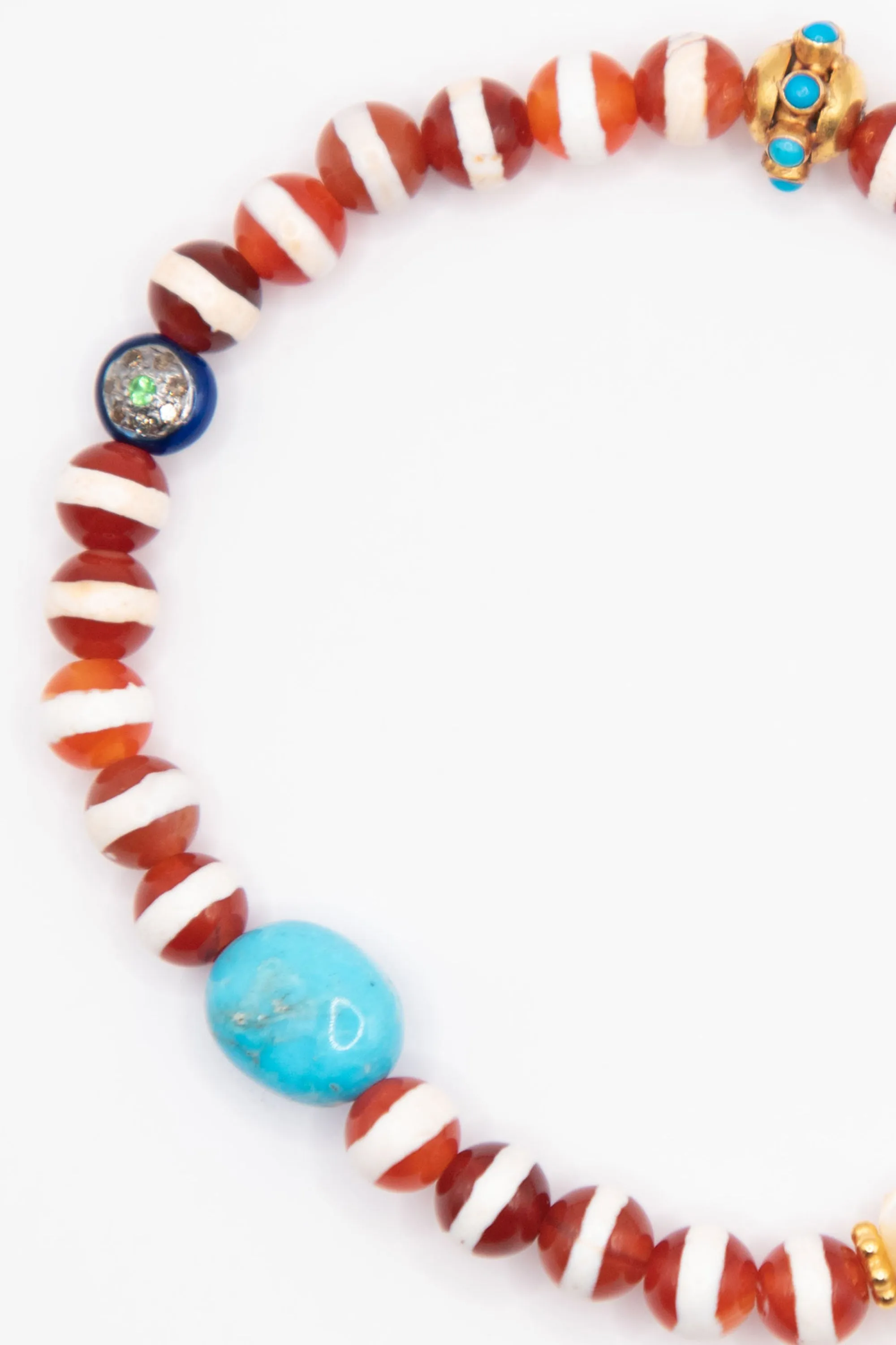 Mens Stripe Bracelet, Brown Agate
