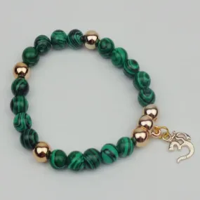 Metal OM with Beads Elastic Rope Bracelet