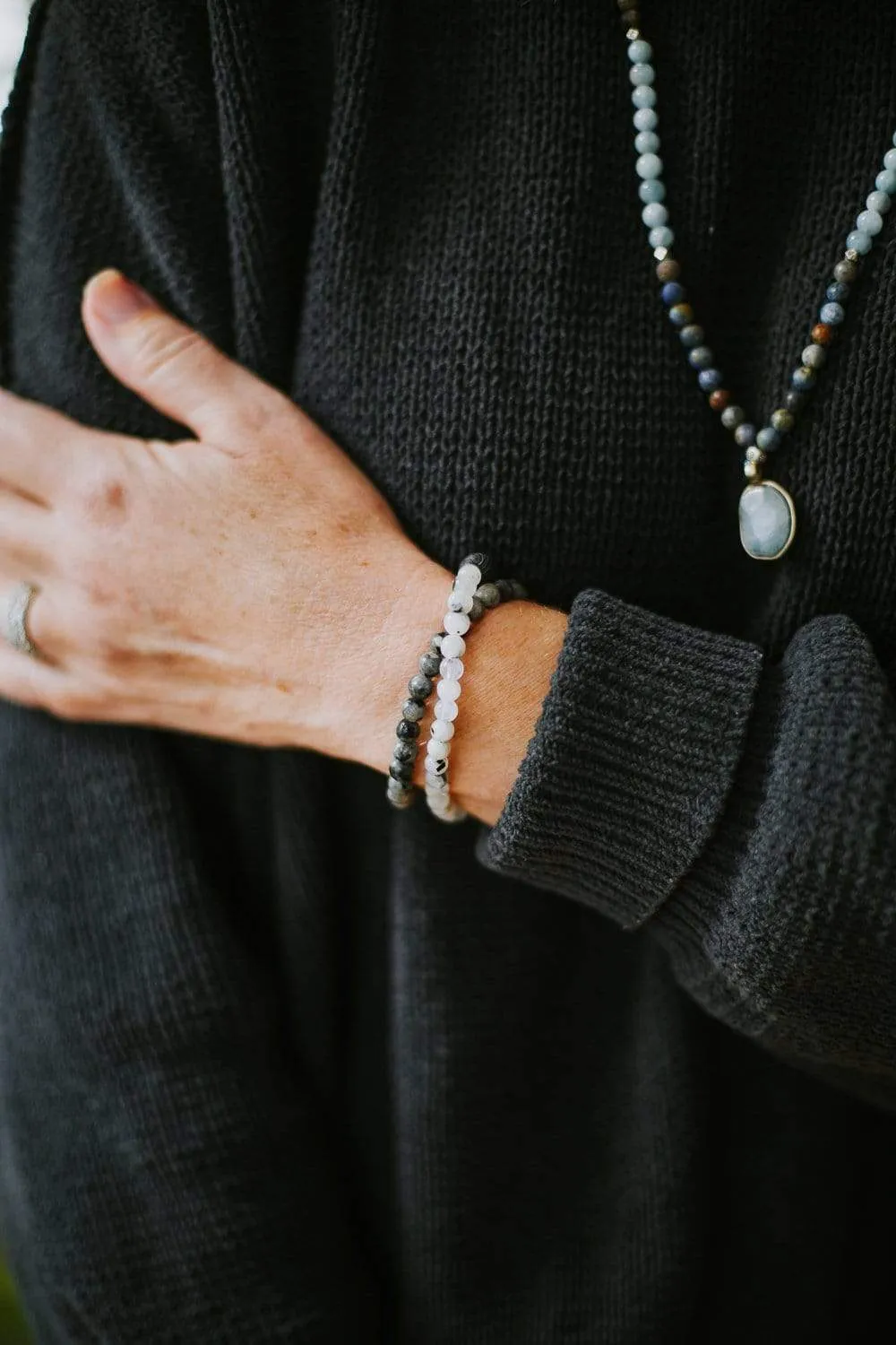 Midnight Moonstone & Labradorite Bracelet