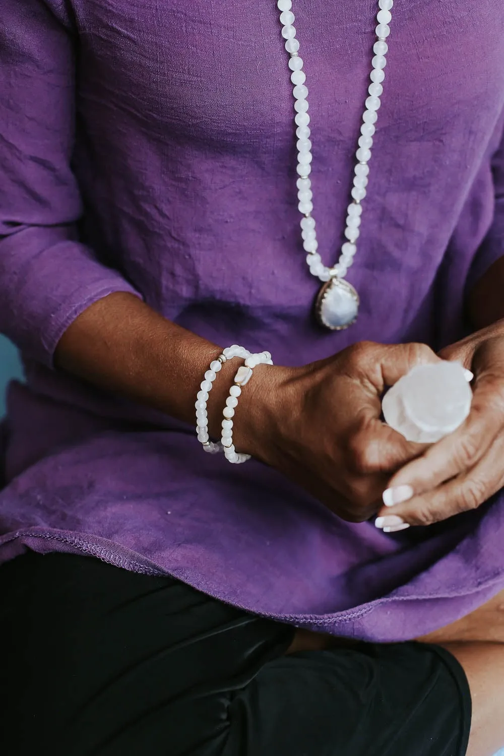 Milky Moonstone & Soothing Pearl Bracelet