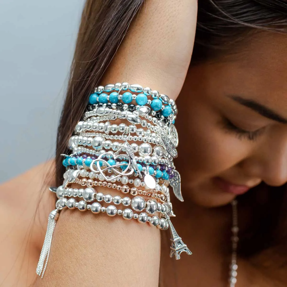 Mini Angel Sterling Silver Stacking Bracelet