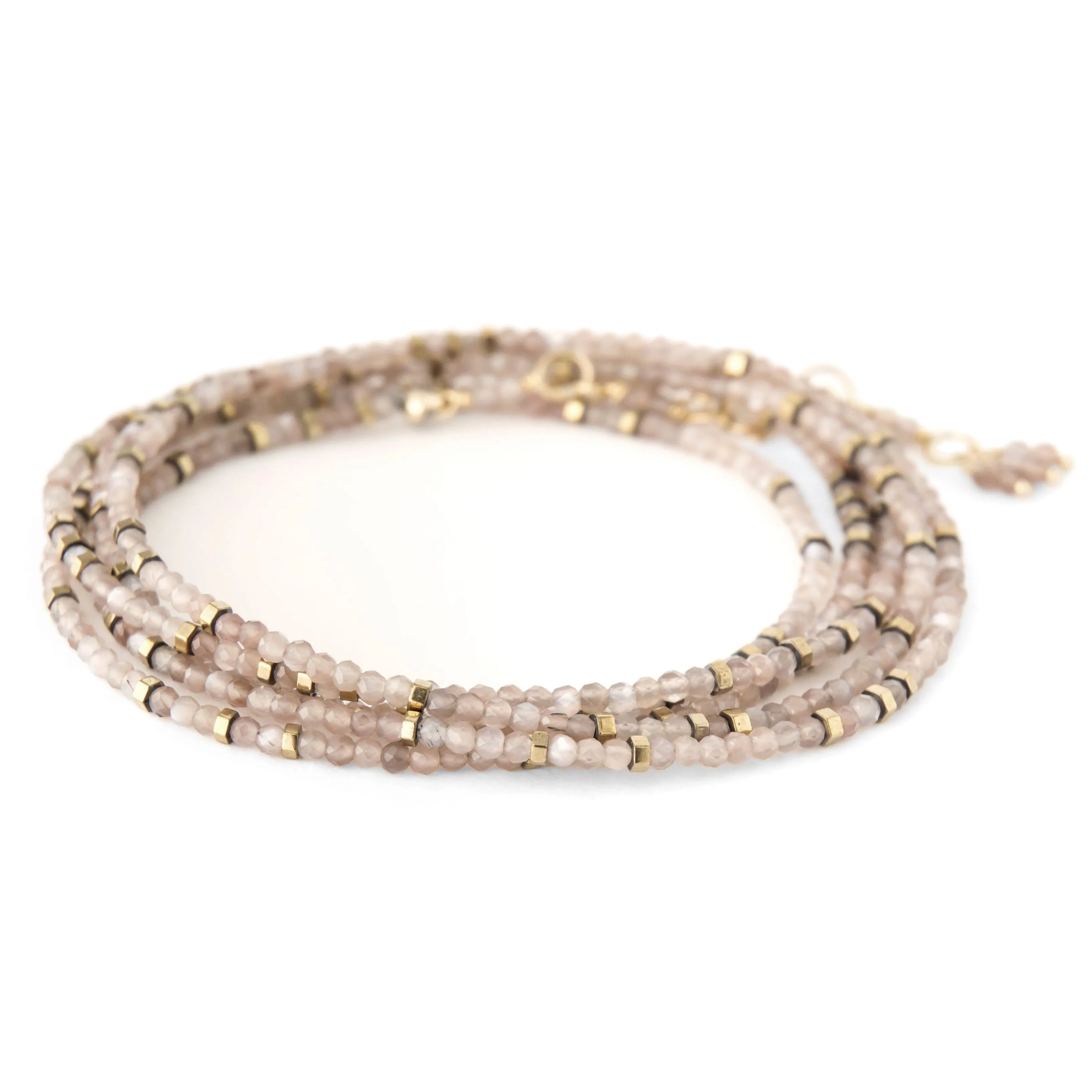 Mink Moonstone Wrap Bracelet - Necklace
