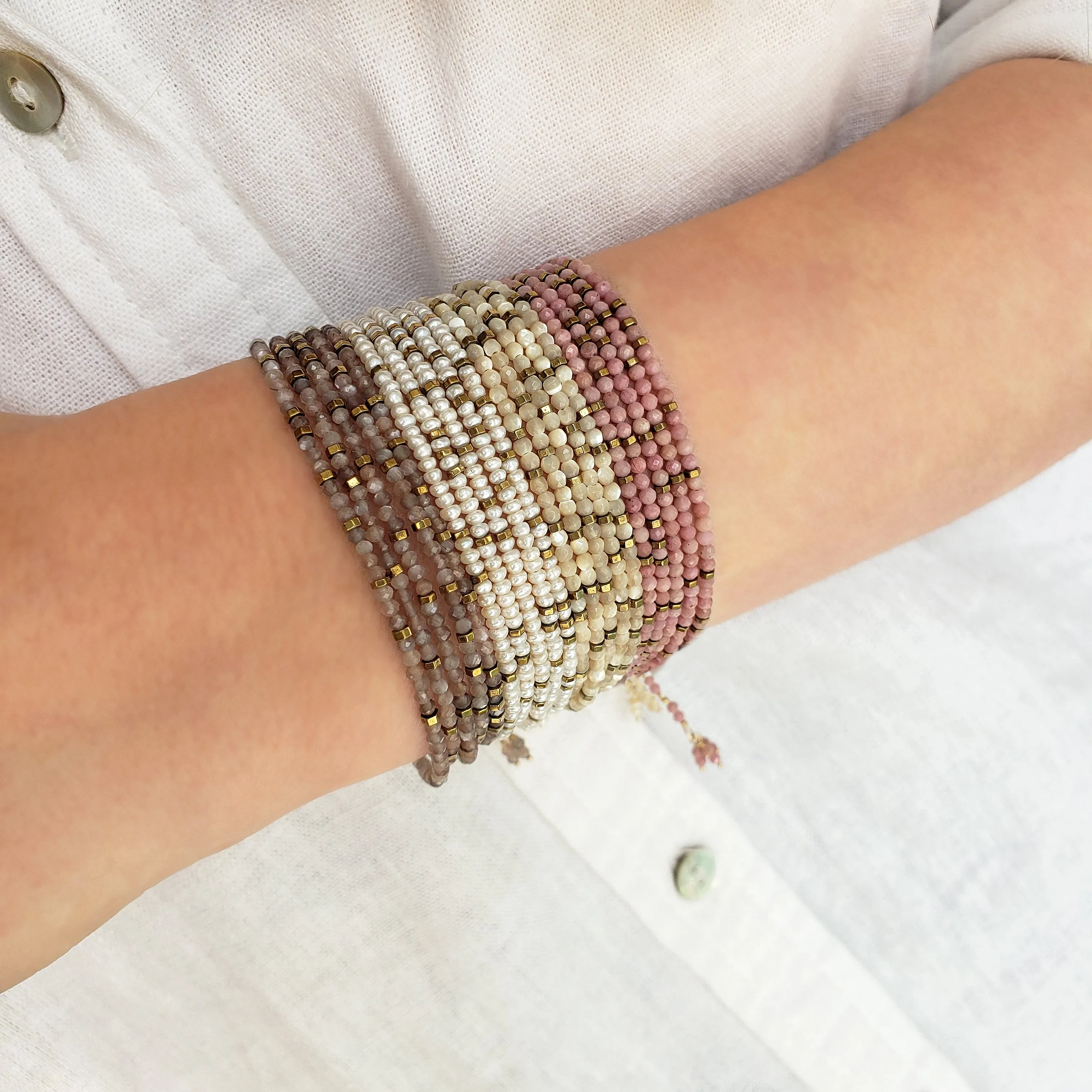 Mink Moonstone Wrap Bracelet - Necklace