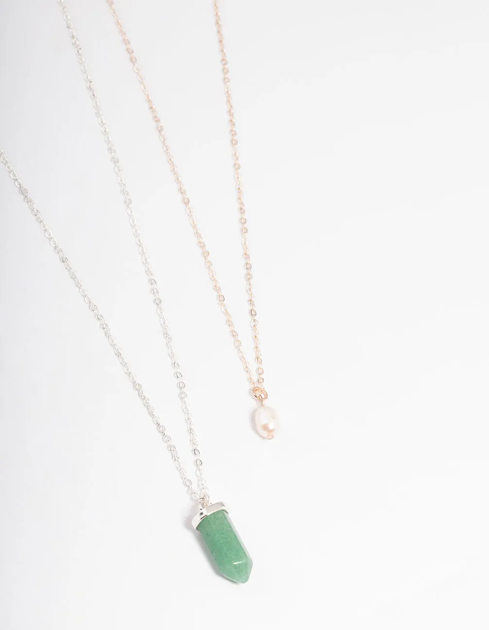 Mixed Metal Jade & Freshwater Pearl Necklace Pack