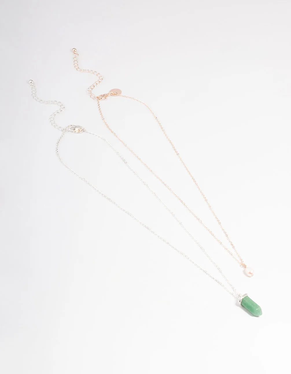 Mixed Metal Jade & Freshwater Pearl Necklace Pack
