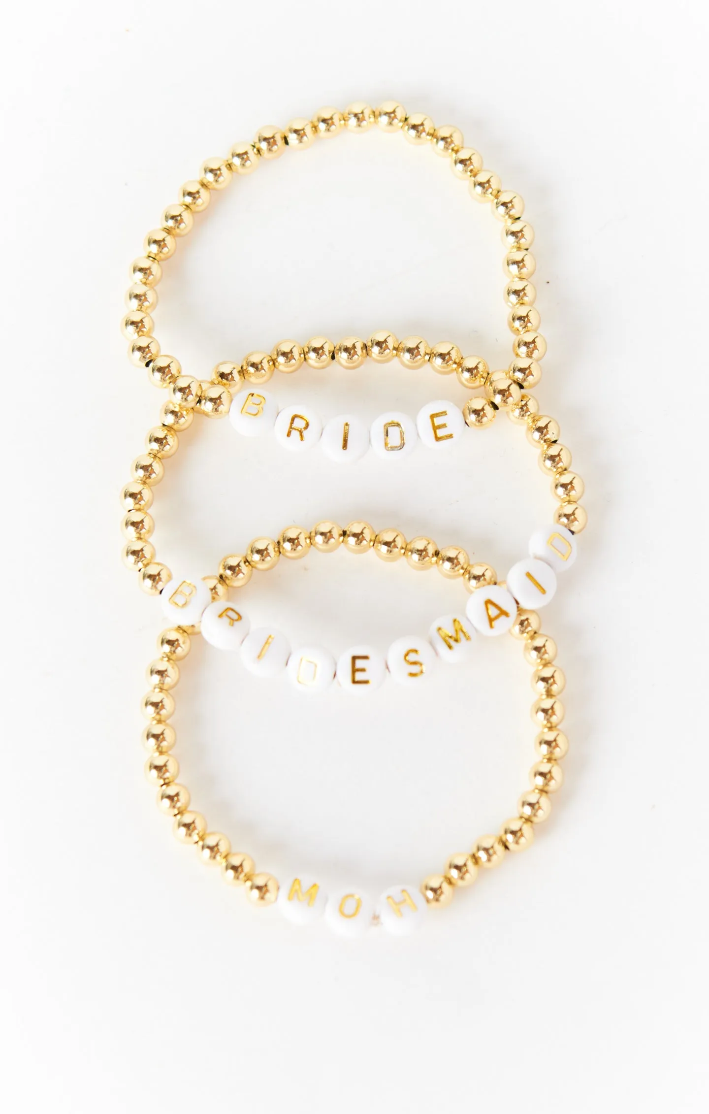 MOH Bracelet ~ Gold & White Beaded