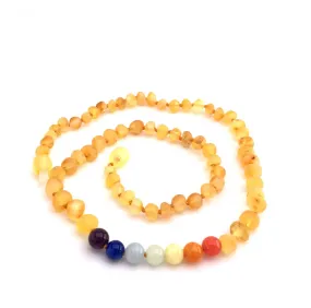 Momma Goose Amber - Raw Lemon & Rainbow Gem Baby Necklace