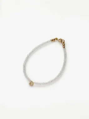 Moonstone 18-Karat Gold Diamond Letter Bracelet