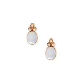 Moonstone and Diamond Earrings