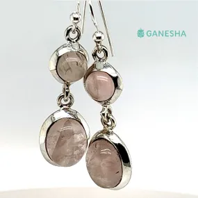 Moonstone Double-Drop Earrings - Sterling Silver (925)