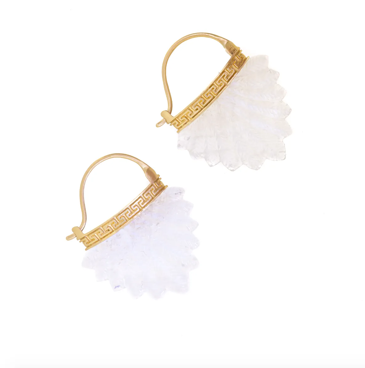 Moonstone Feather Earrings