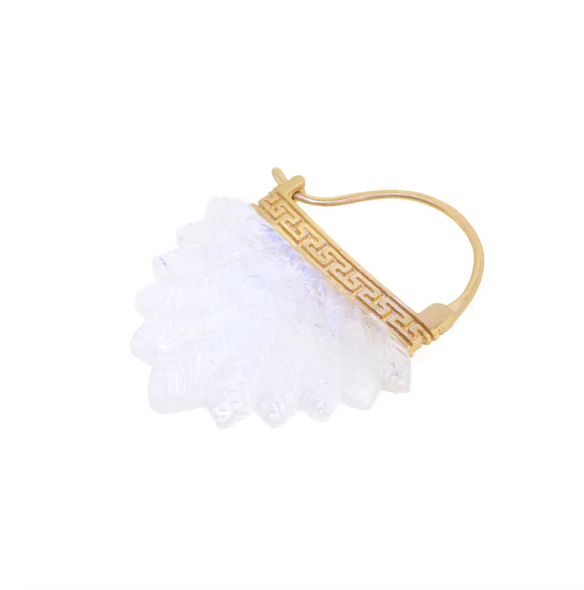 Moonstone Feather Earrings