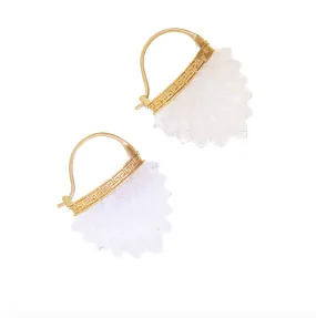 Moonstone Feather Earrings