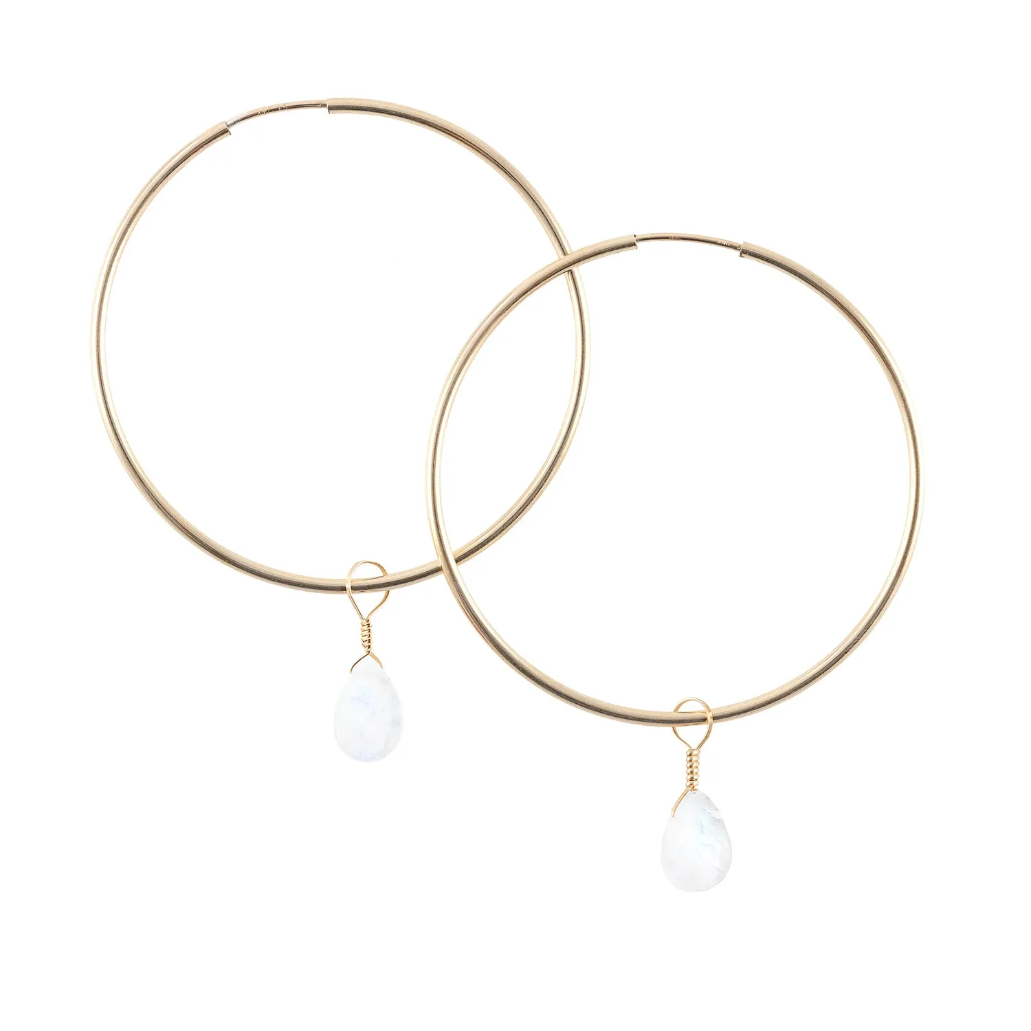 Moonstone Hoop Earrings