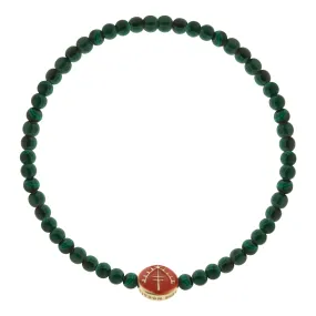 Moor Enameled Small Disk on Malachite Beaded Bracelet
