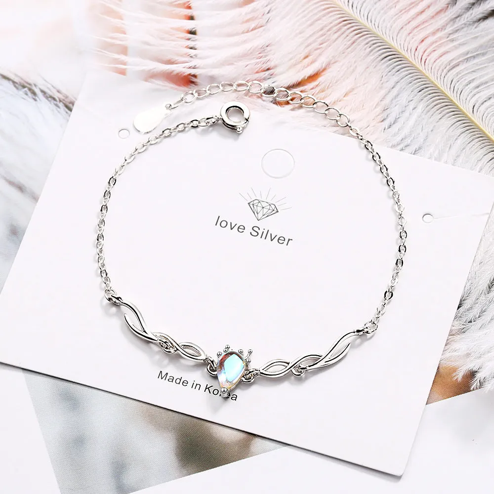 Multicolored moonstone niche cold wind bracelet