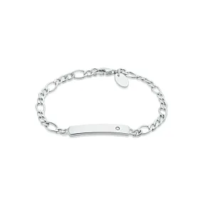 My First Diamond Kids Sterling Silver ID Name Plate Bracelet