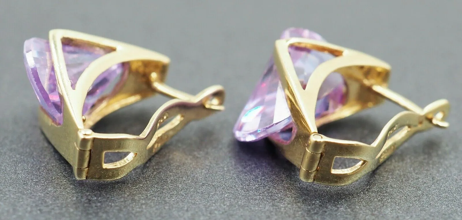 Mystic Topaz 14ct Yellow Gold Huggie Style Earrings