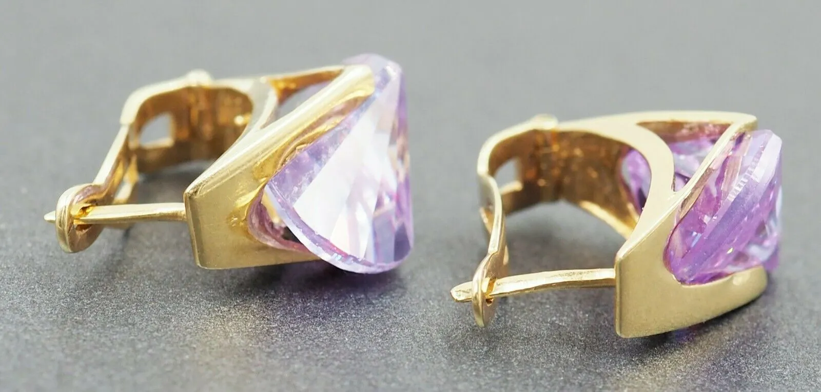 Mystic Topaz 14ct Yellow Gold Huggie Style Earrings