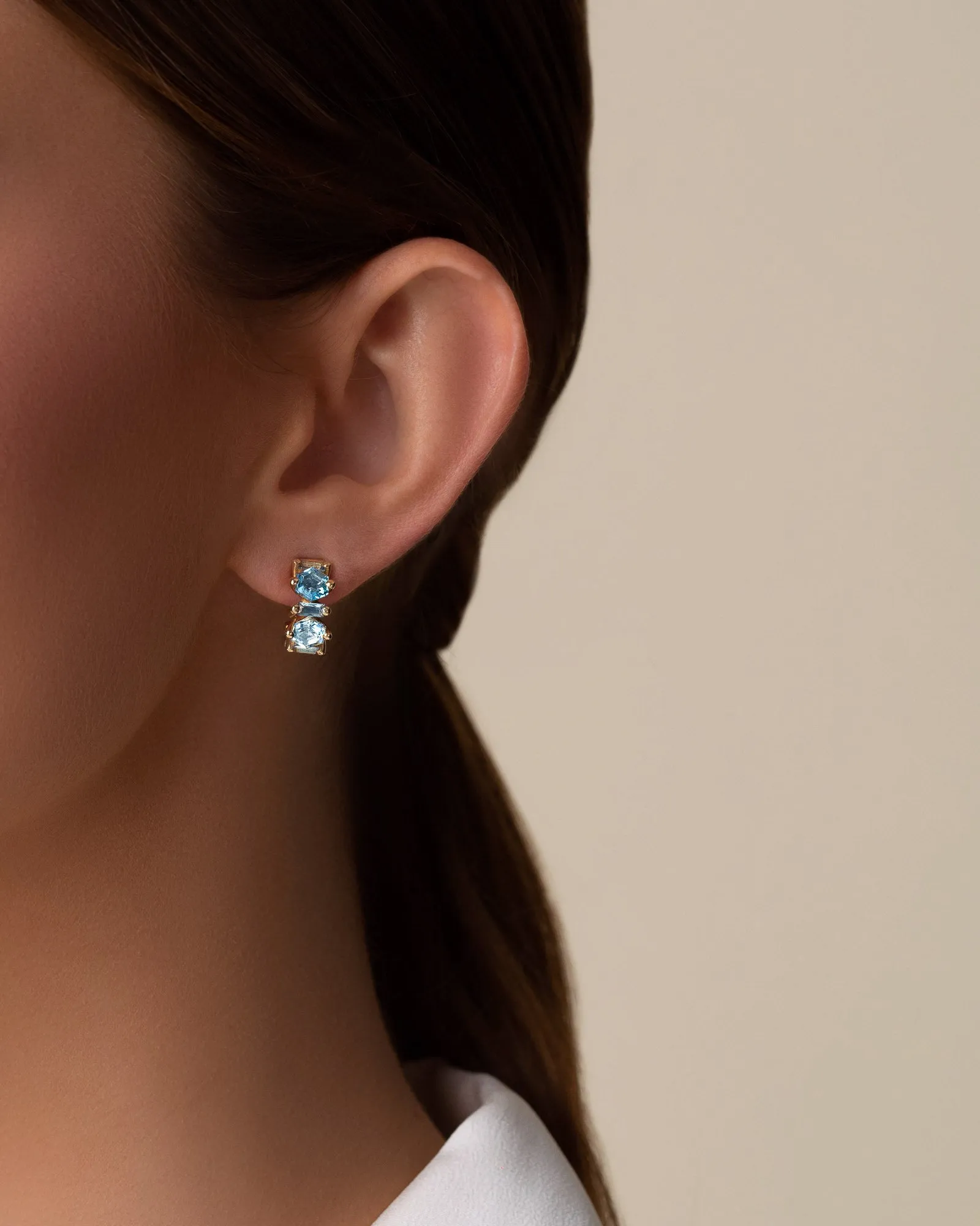 Nadima Blend Sky Blue Ombre Mini Hoops