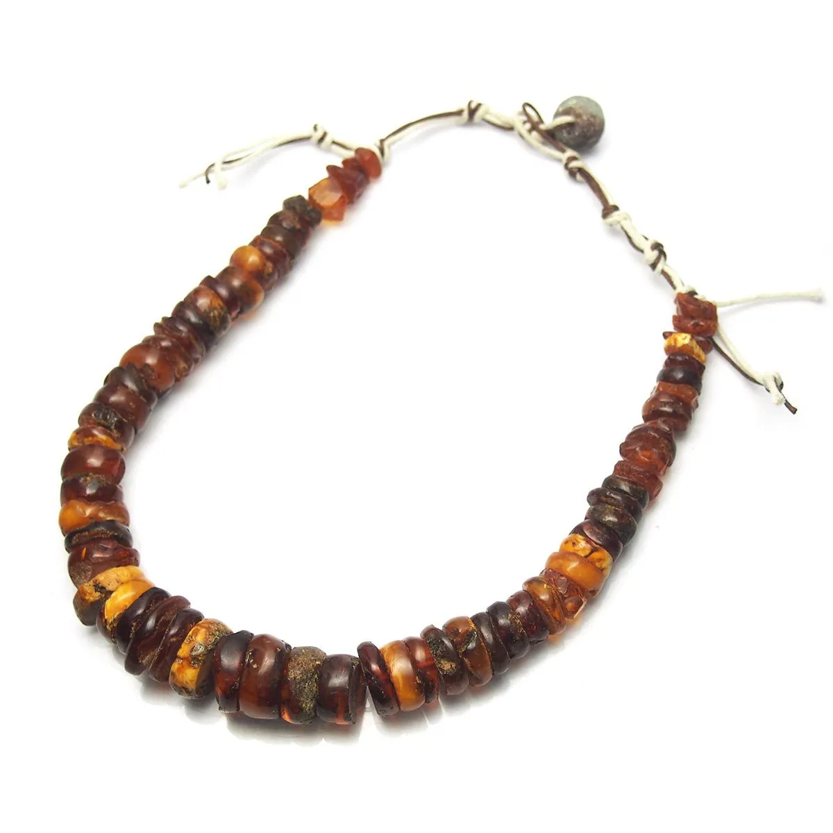 Natural Baltic Amber Sliced Nugget Trade Necklace/Strand