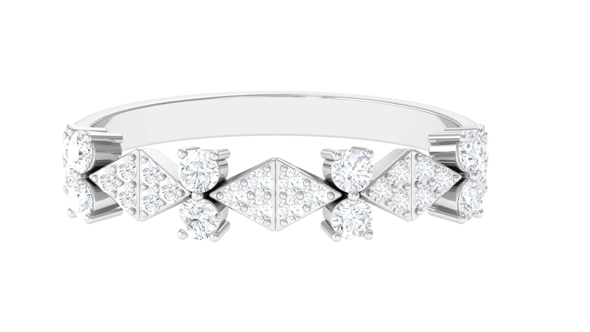 Natural Diamond Designer Half Eternity Ring