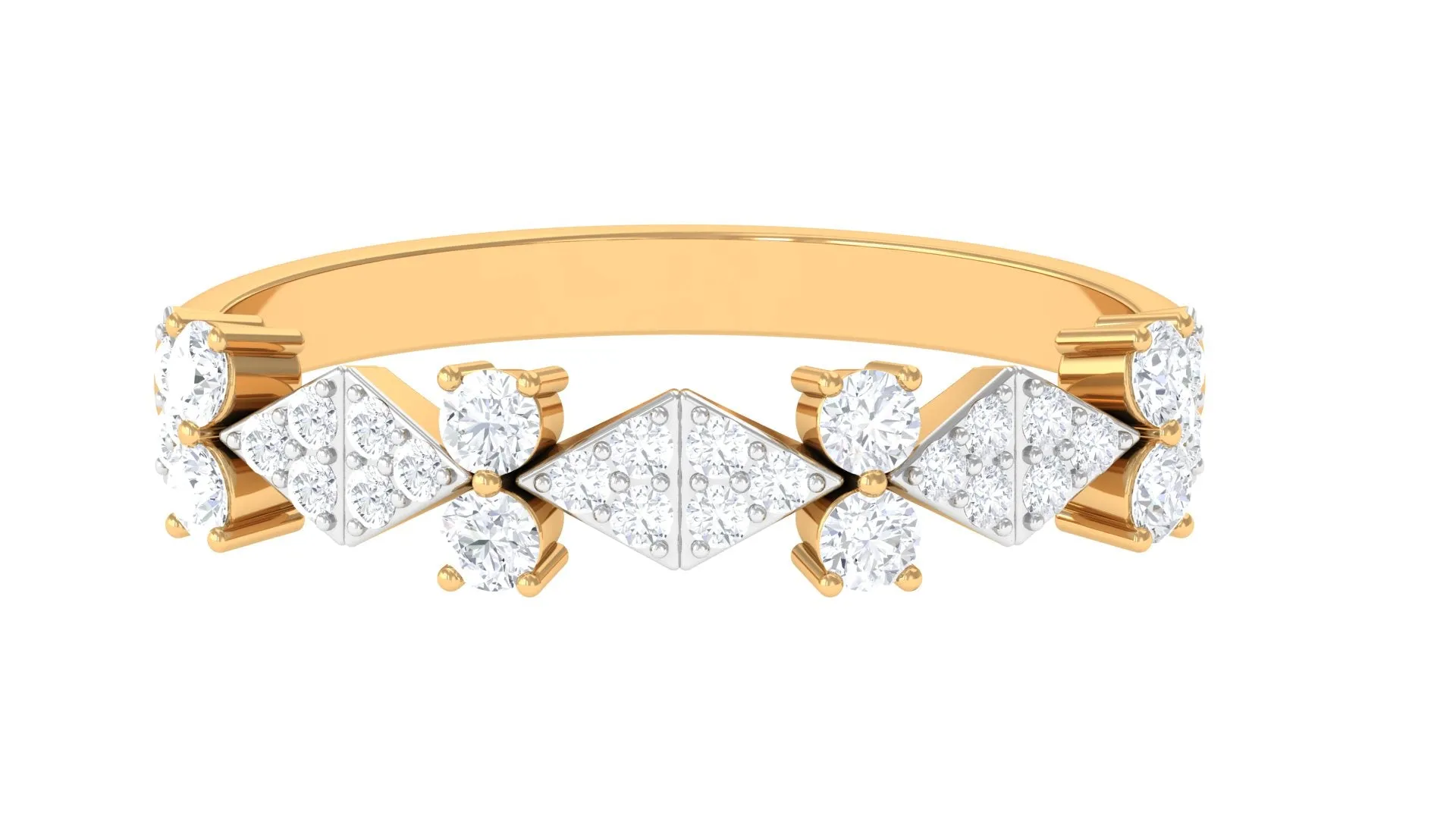 Natural Diamond Designer Half Eternity Ring