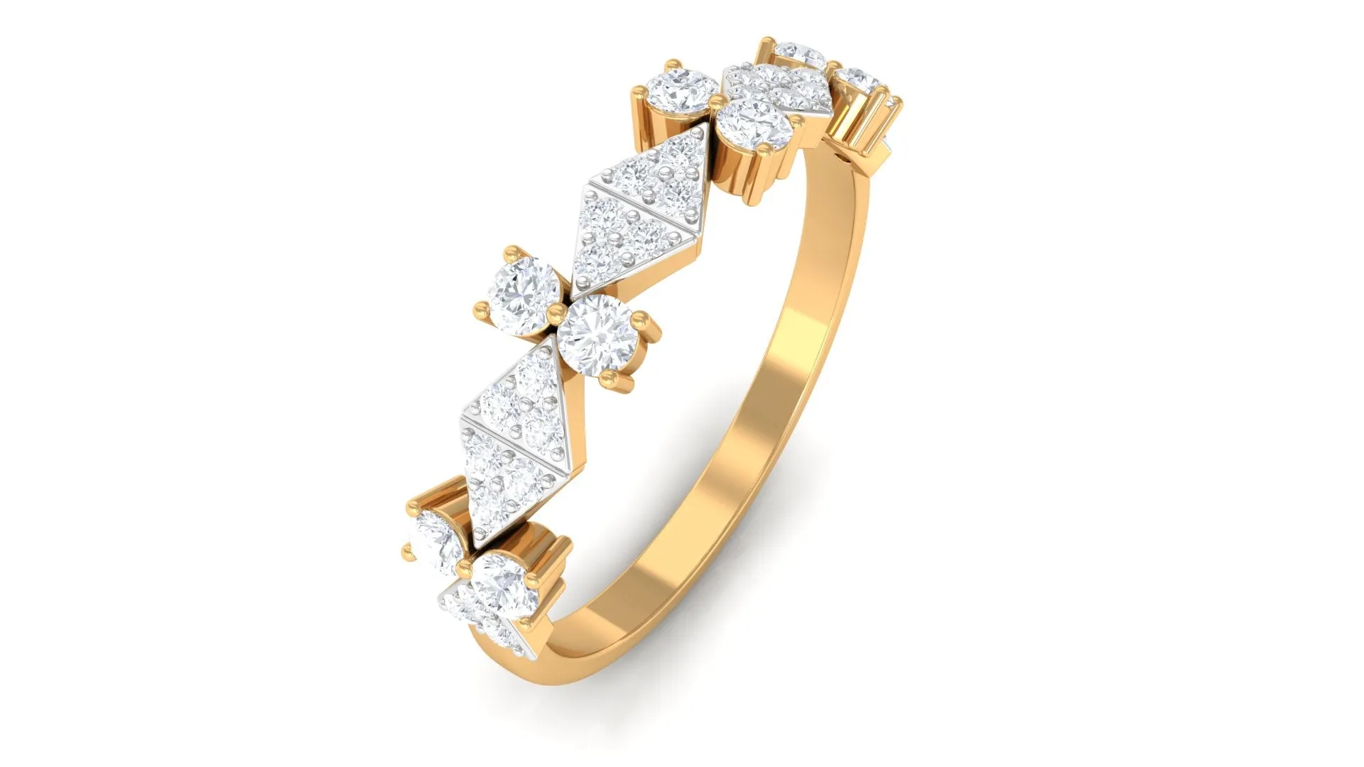 Natural Diamond Designer Half Eternity Ring