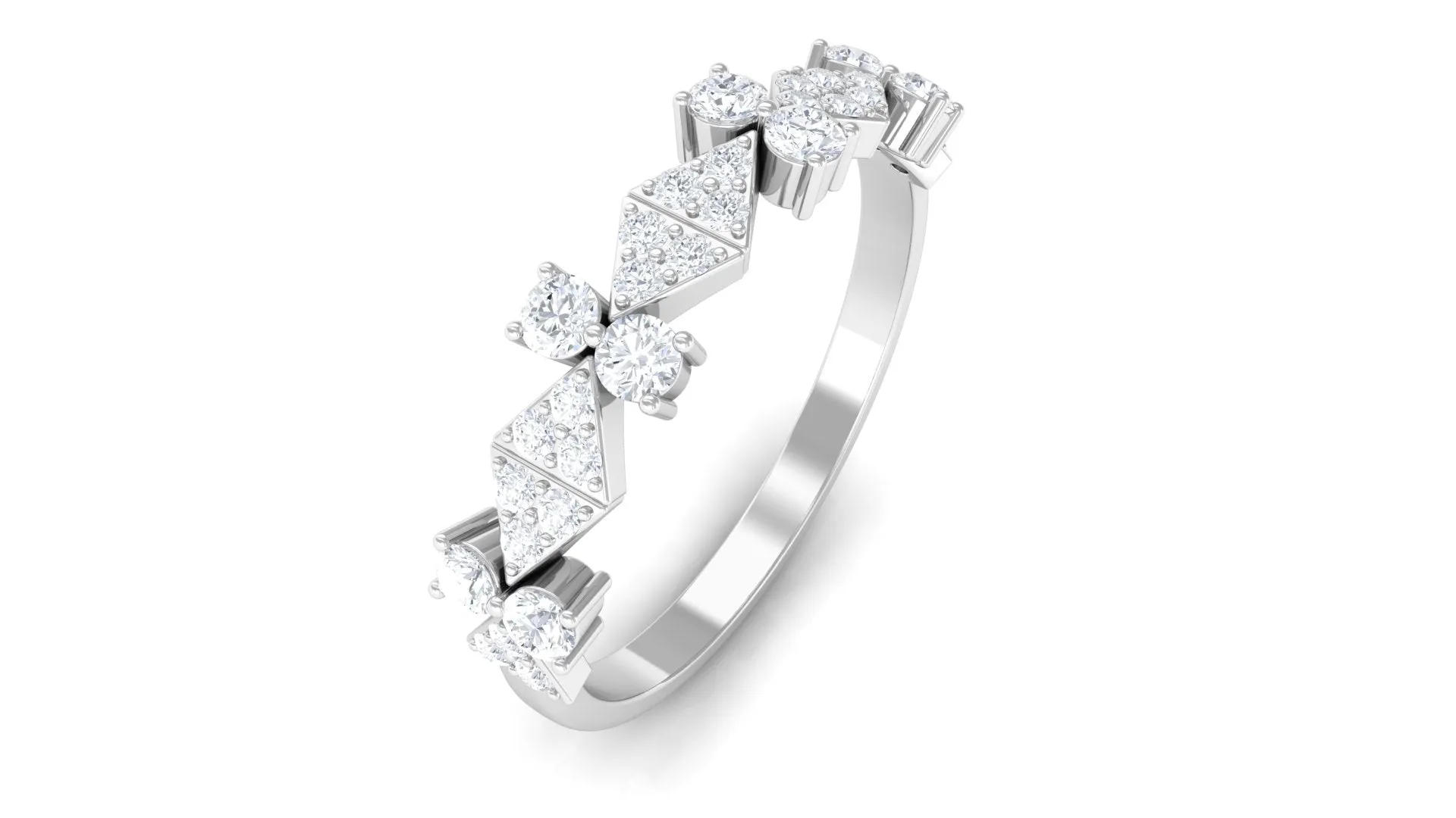 Natural Diamond Designer Half Eternity Ring