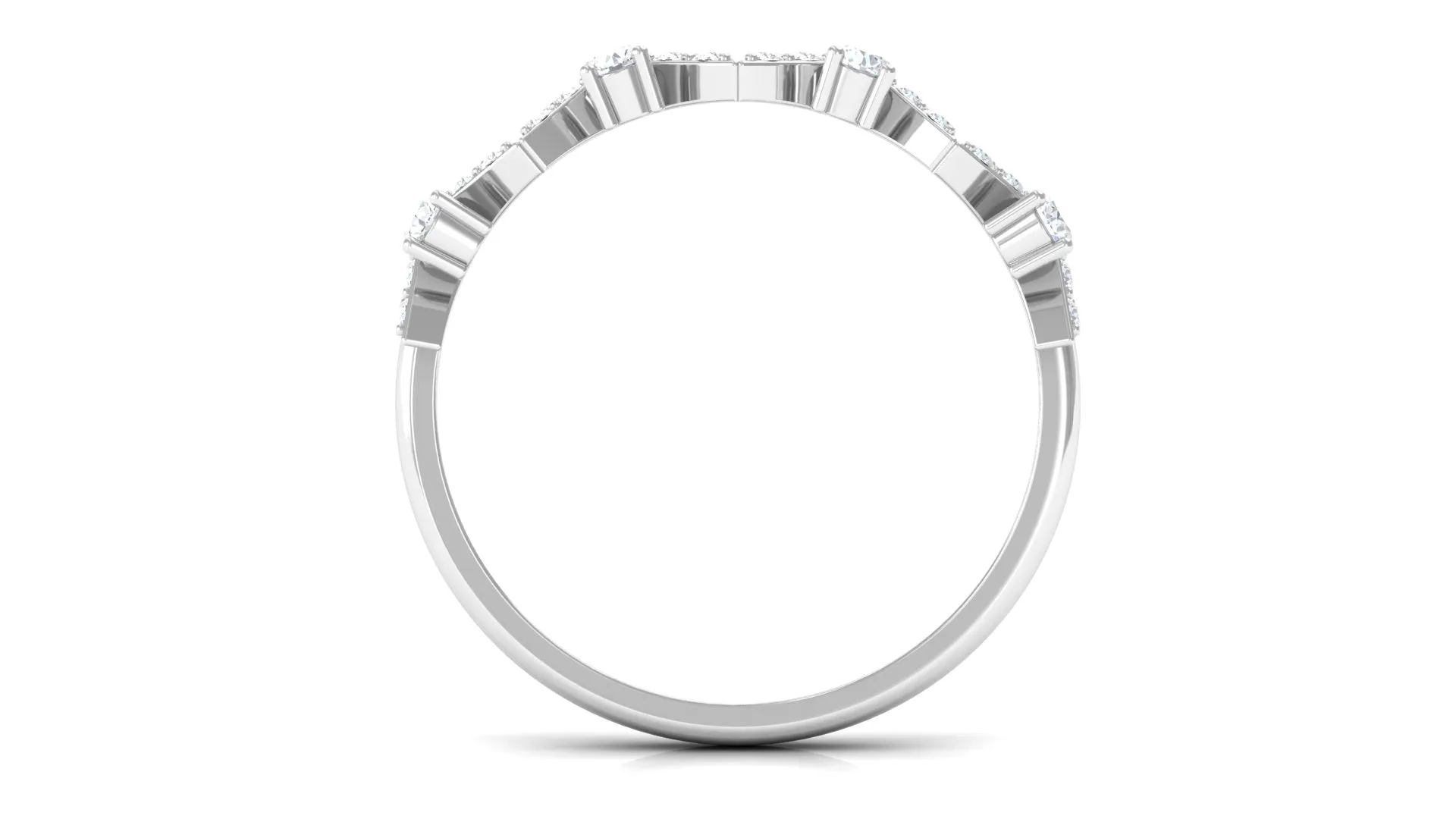 Natural Diamond Designer Half Eternity Ring