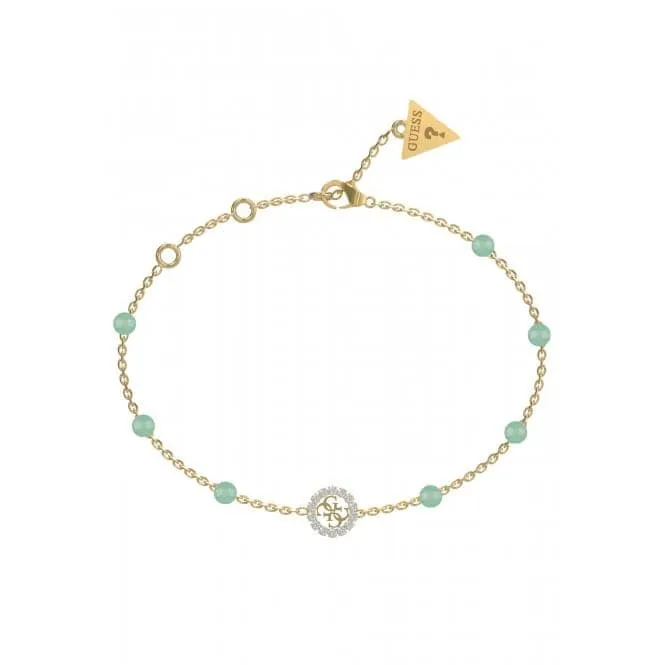 Natural Stones Green Agate 4G Gold Bracelet UBB03074YGGNL