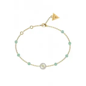 Natural Stones Green Agate 4G Gold Bracelet UBB03074YGGNL