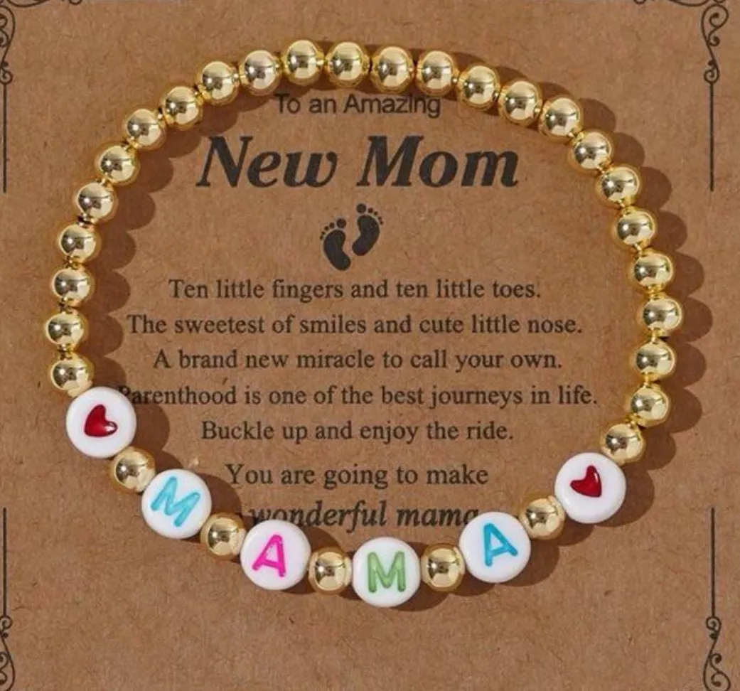 New Mama Beaded Bracelet & Poem