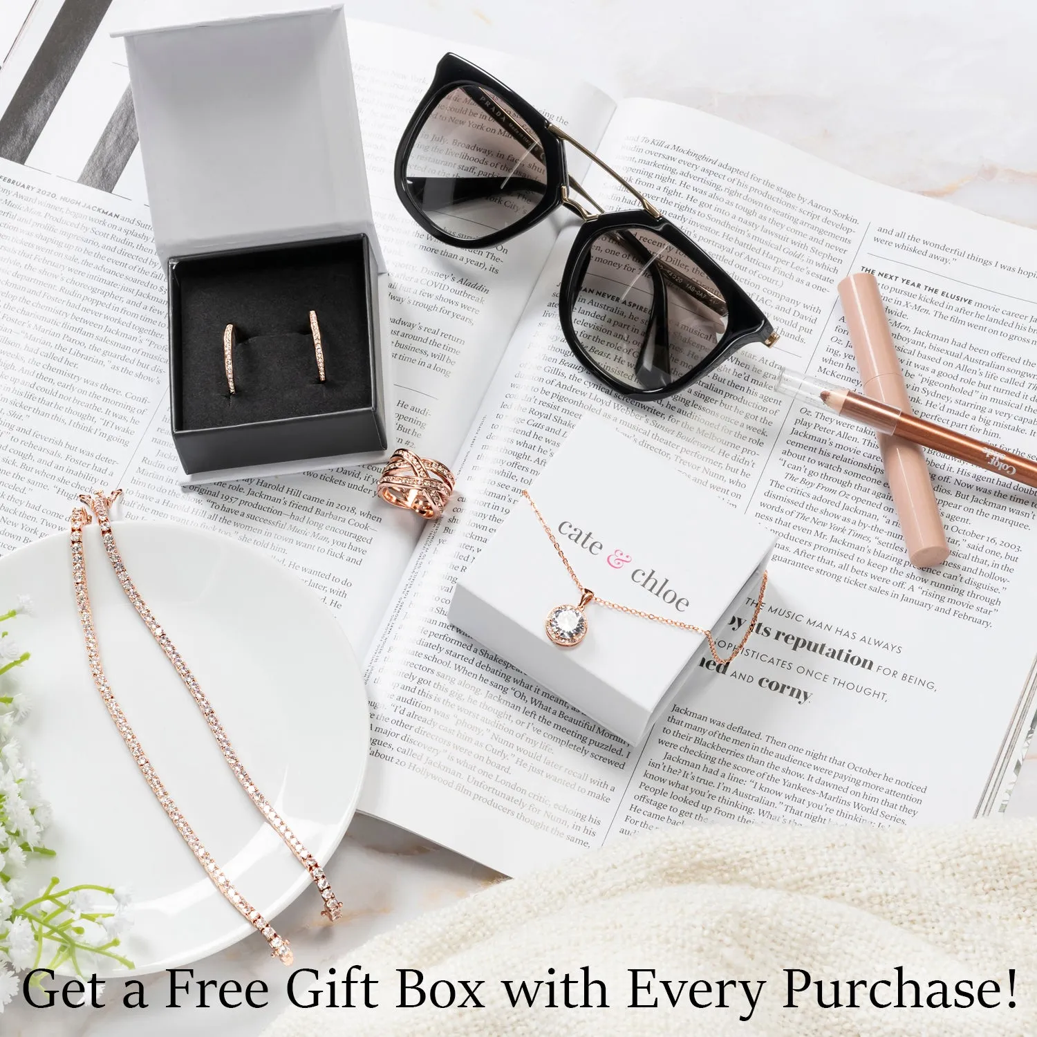 Nyssa 18k White Gold Plated Crystal Necklace