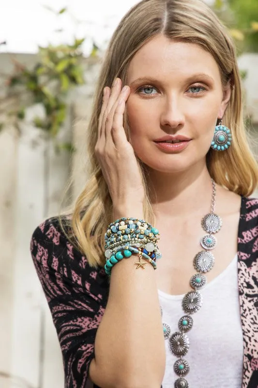 Ocean Multi Beaded Natural Stone Bracelet - ALL SALES FINAL
