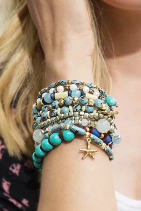 Ocean Multi Beaded Natural Stone Bracelet - ALL SALES FINAL