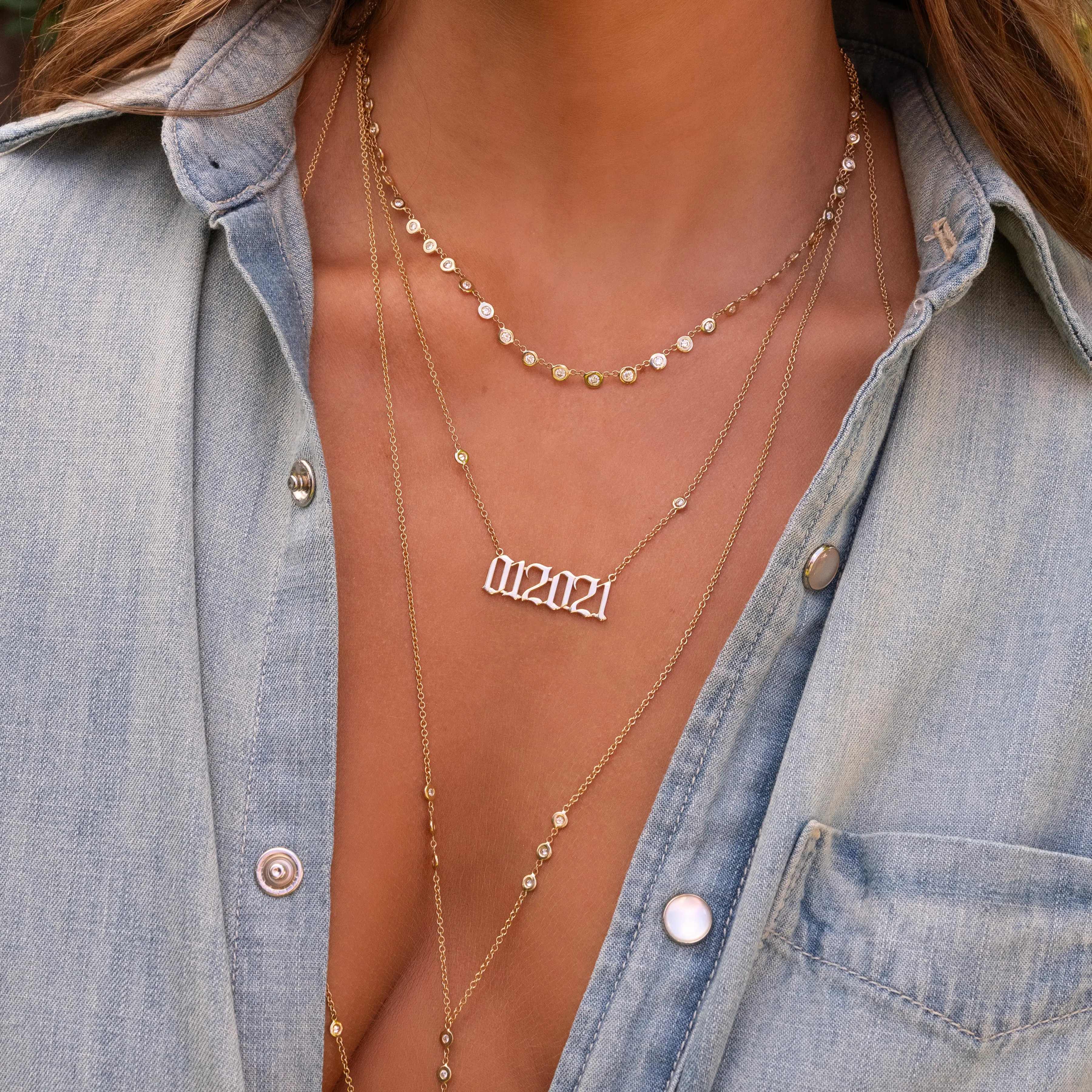 OLD ENGLISH DATE NECKLACE