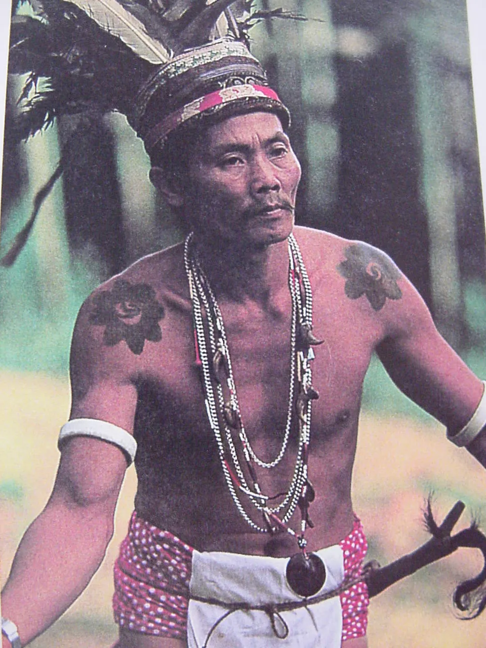 Old Rare Tribal Ethnic Dayak Iban Tribe Talisman Necklace: Antique Hand Crafted Magical Lukut Sekala , Glass, Pottery and Stone Beads, Amber beads, Chinese Coins, collected in 1980’s Borneo Aristocrat Owner, Indonesia. NB1