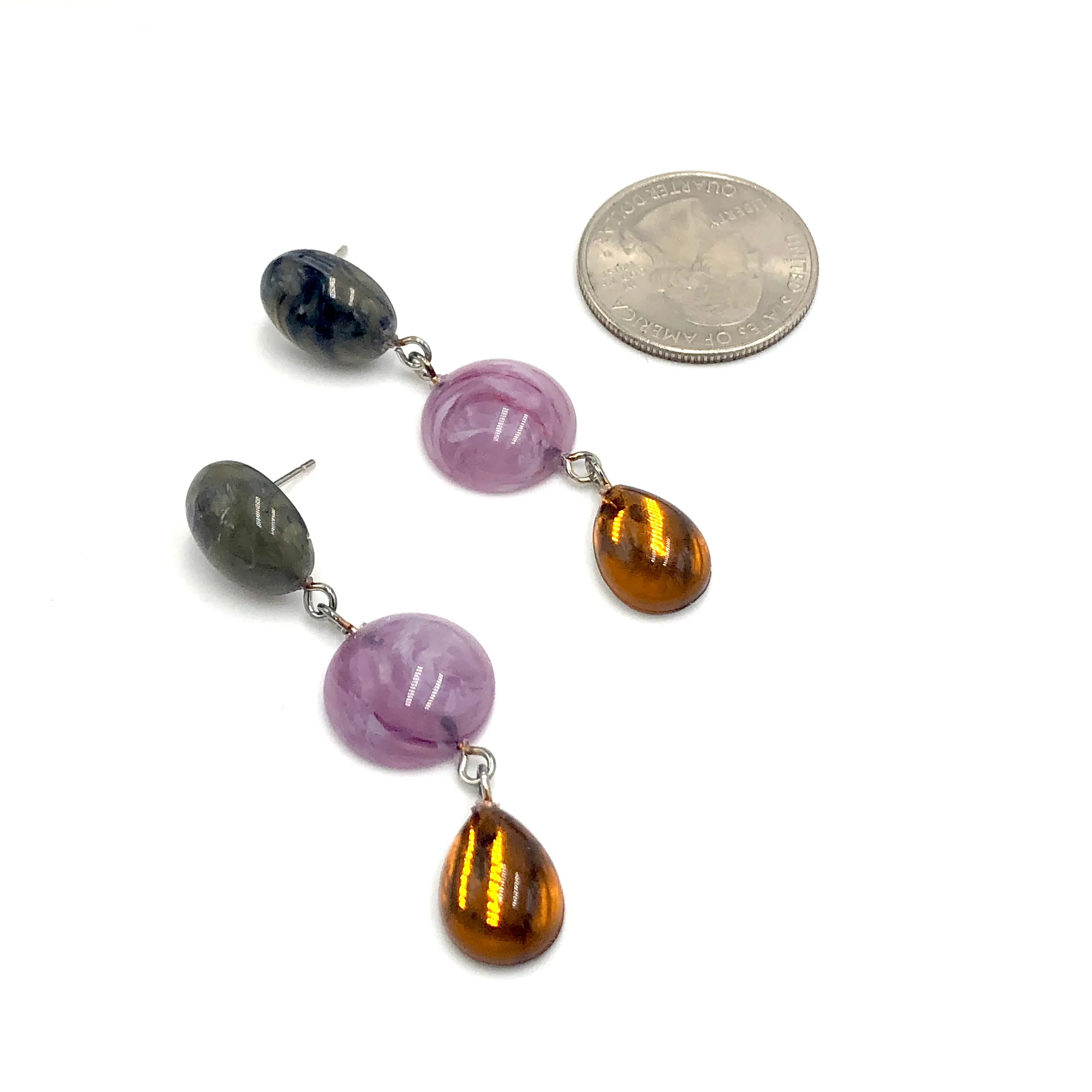 Olive & Topaz Lilac Trinket Earrings