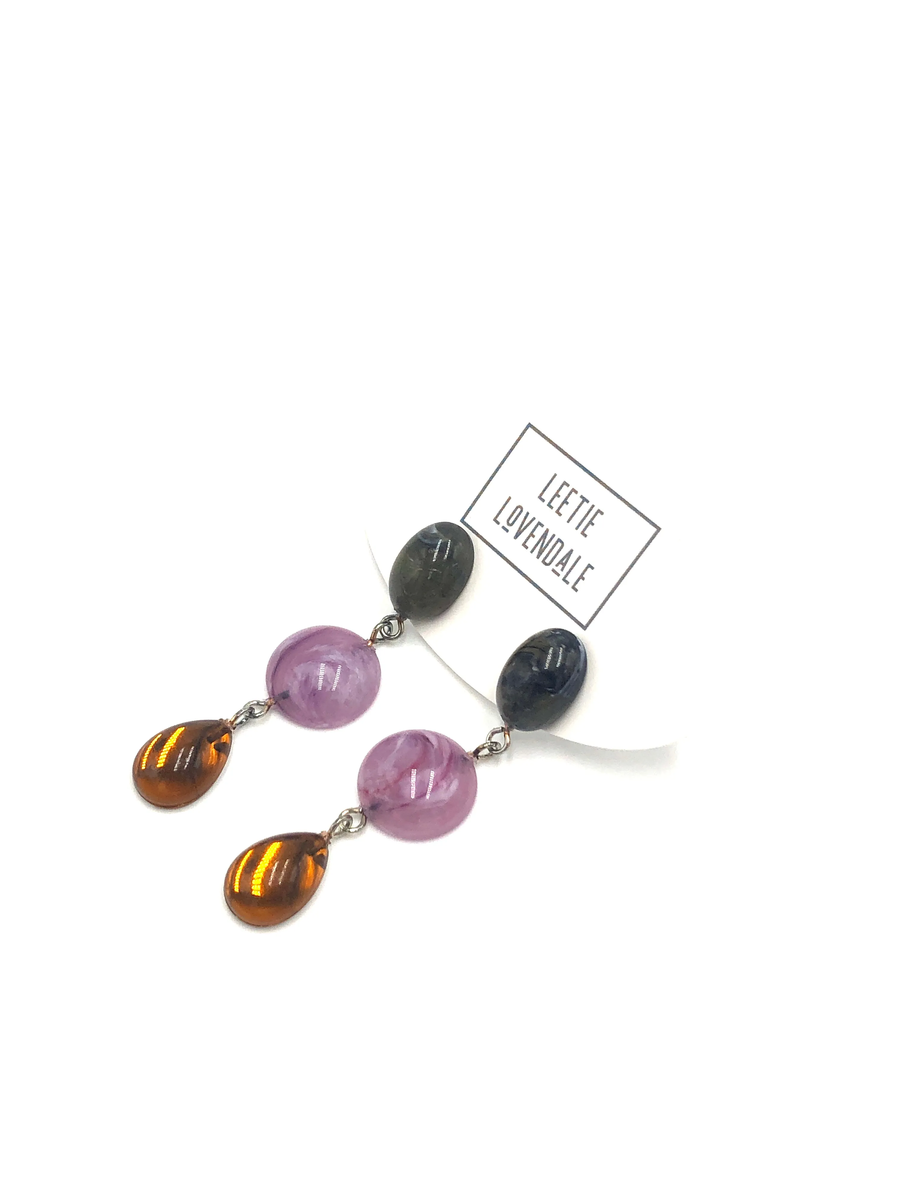 Olive & Topaz Lilac Trinket Earrings