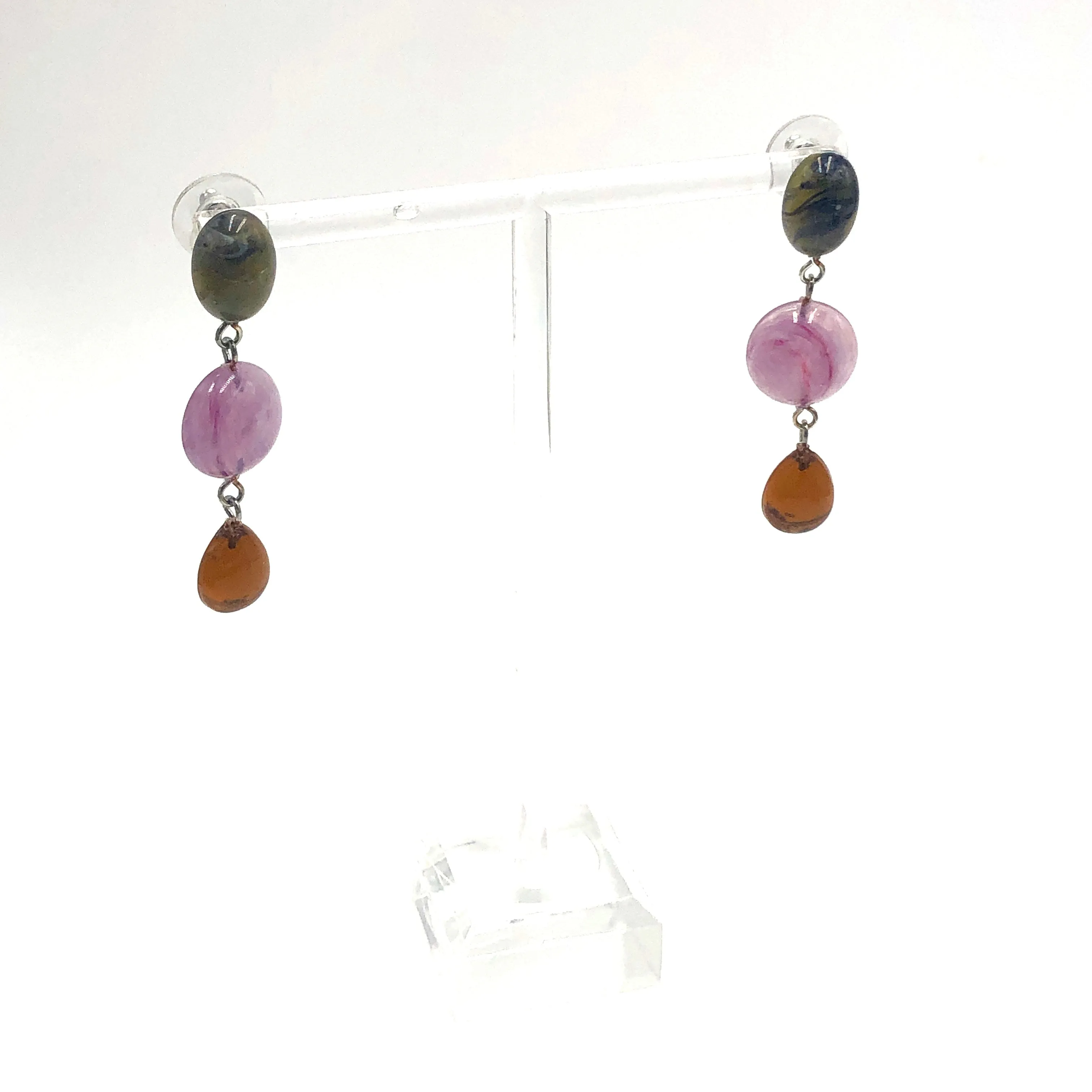 Olive & Topaz Lilac Trinket Earrings