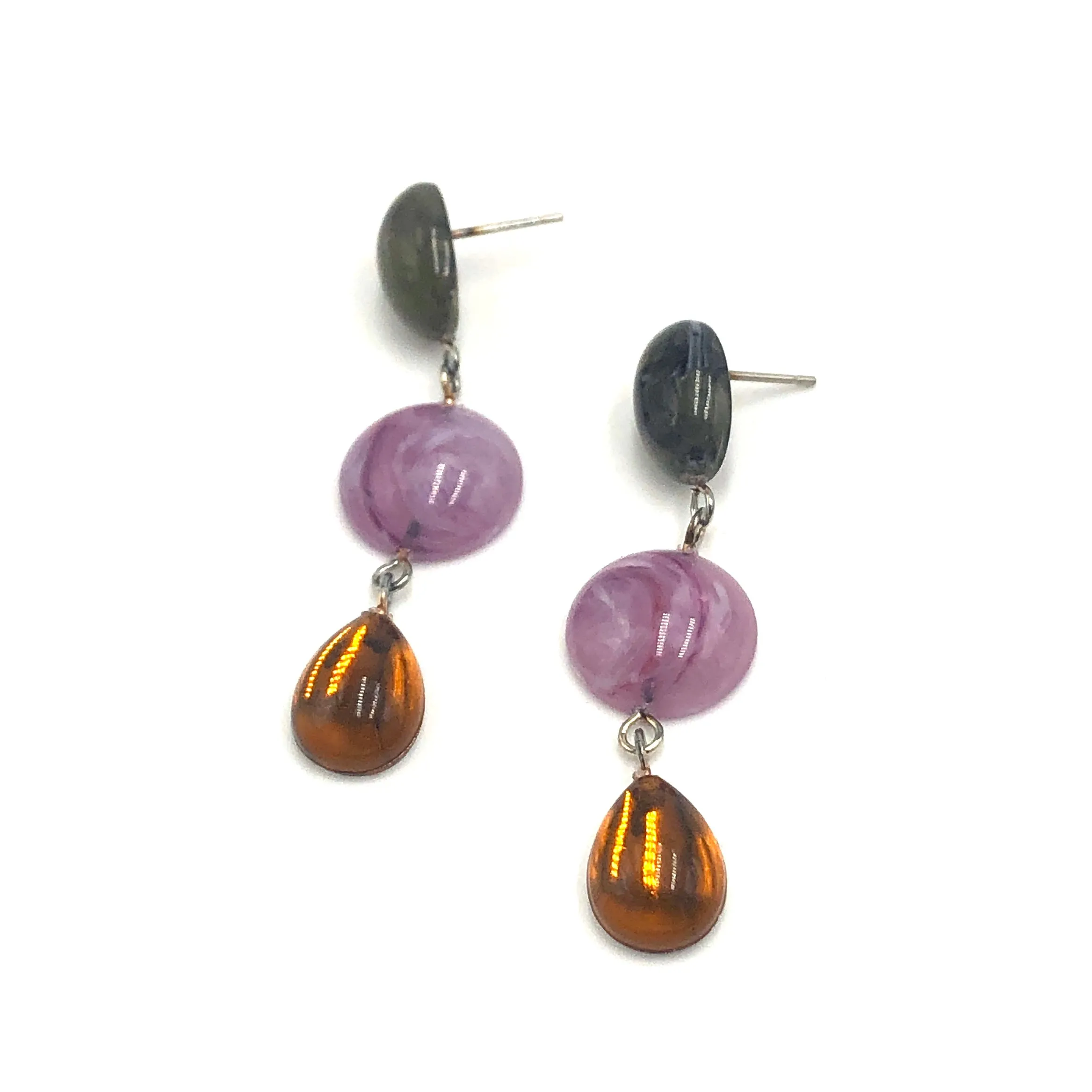 Olive & Topaz Lilac Trinket Earrings