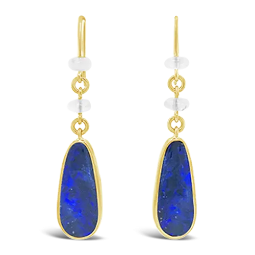 Opal & Moonstone Dangle Earrings