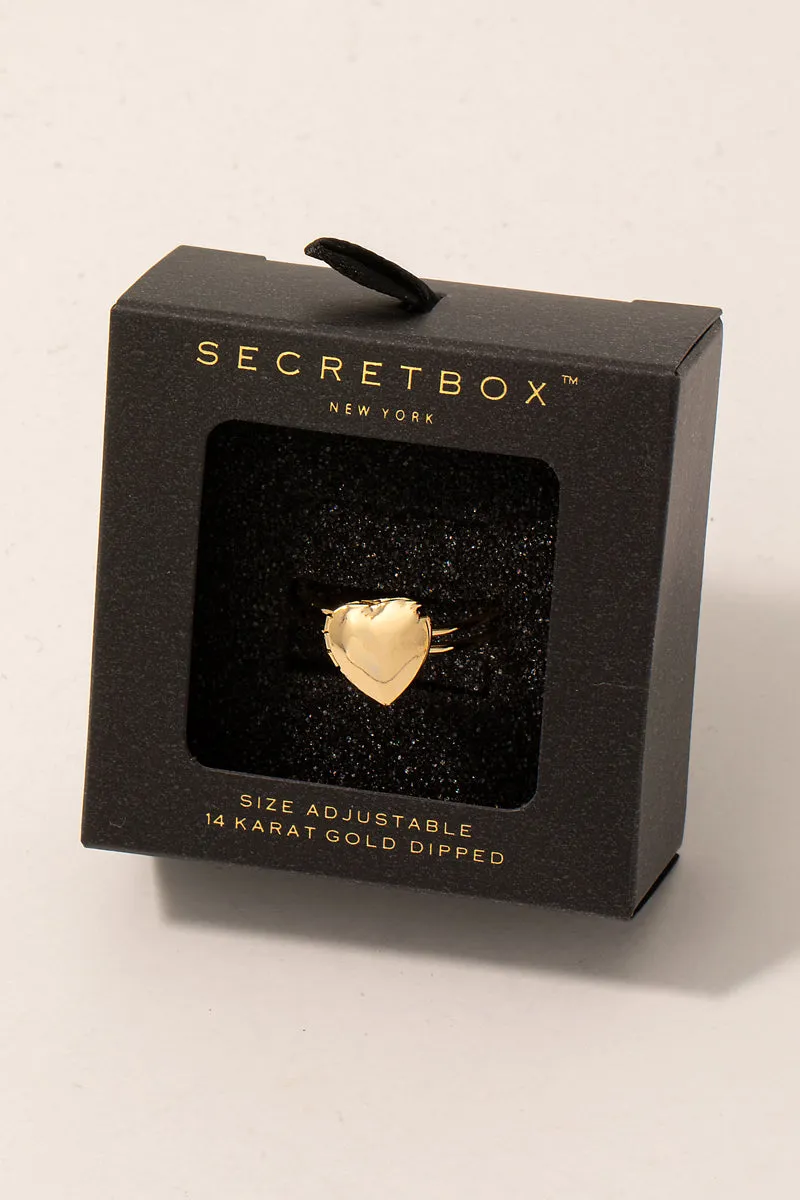 Open Smooth Heart Locket Ring (Assorted)