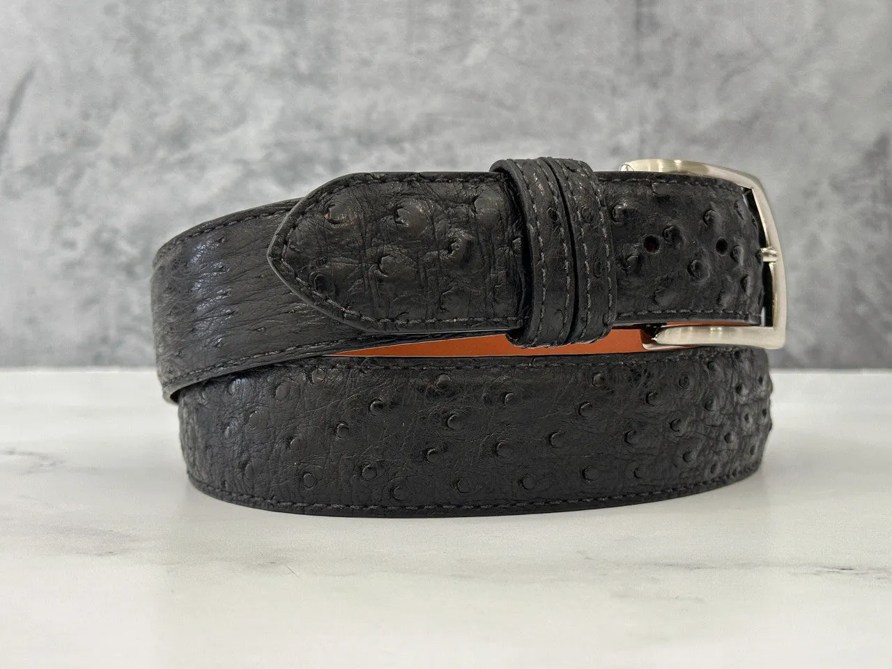 Ostrich Quill Belt: Black