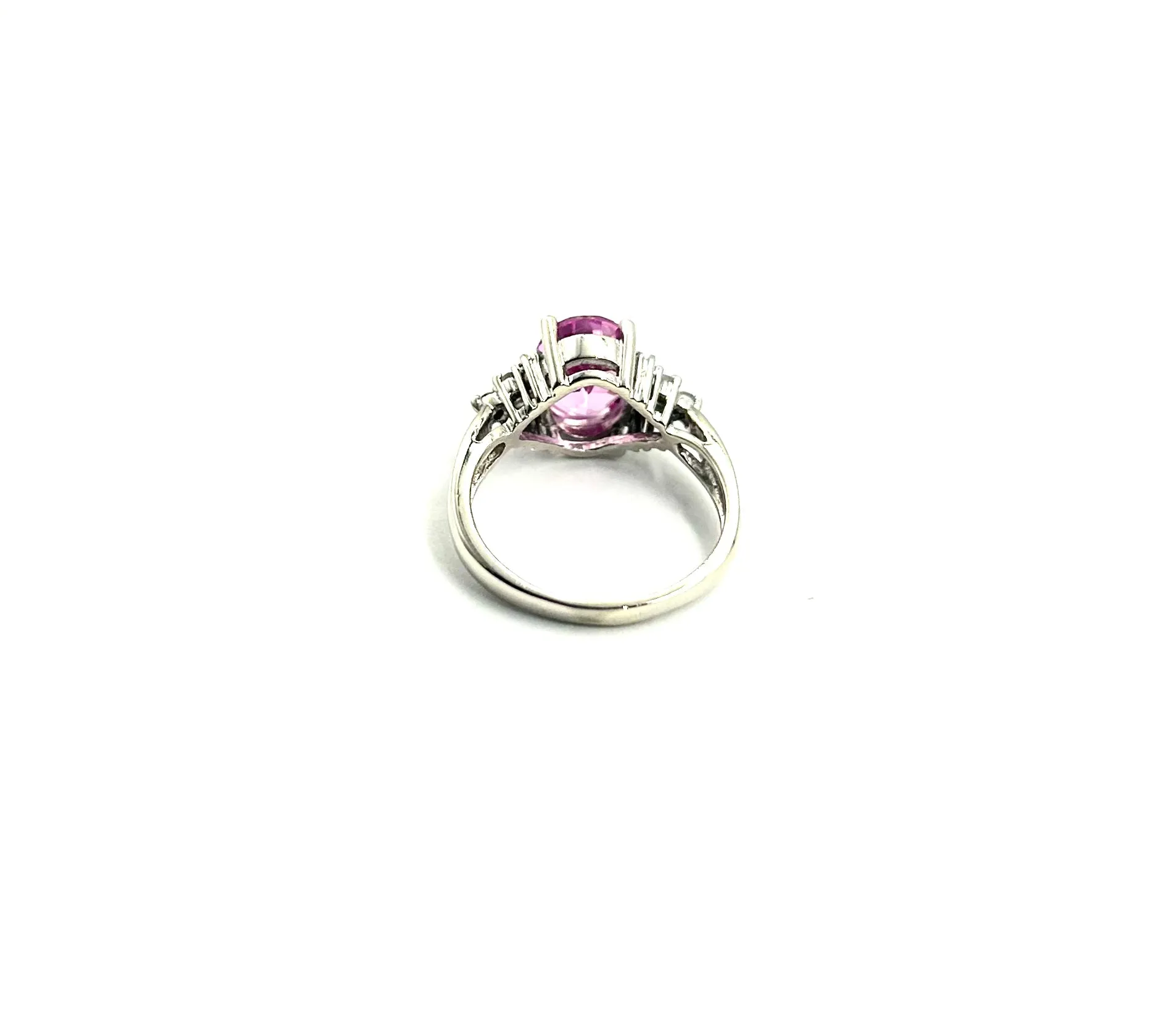 Oval Pink and Diamond Ring